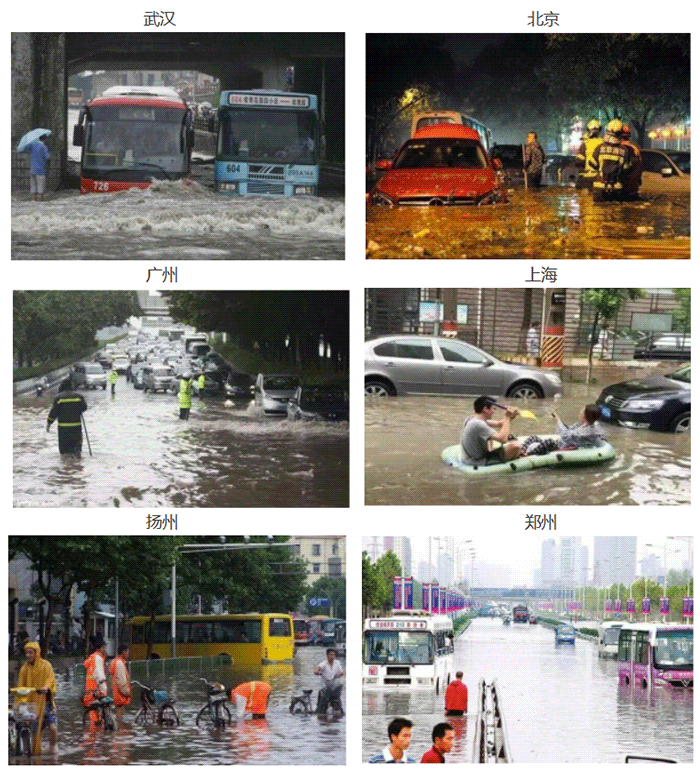 城市道路積水現場圖